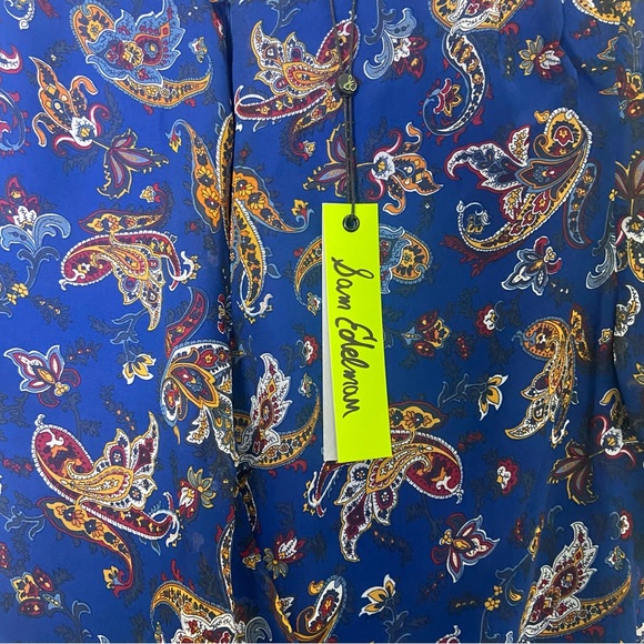 NWT Sam Edelman Blue Paisley Print Short Sleeve Mini Dress - Picture 6 of 8